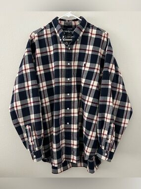 VTG Ralph Lauren 100% Cotton Blake Button Up Plaid Flannel Shirt Men’s XXL 90s